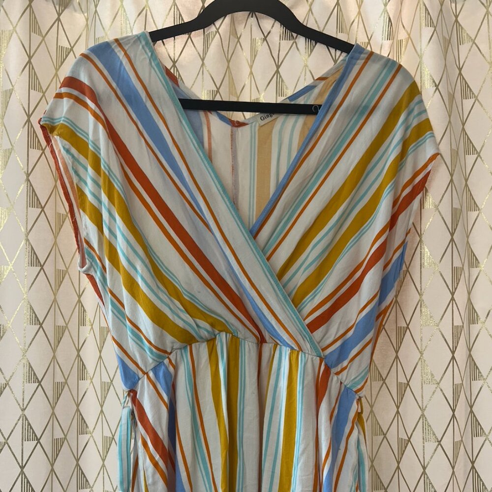 Multicolor striped romper